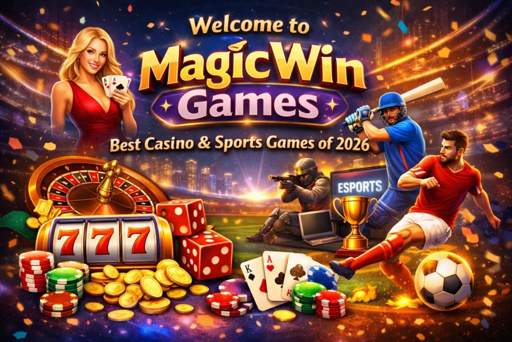 MagicWin Games 2026 introduction featuring casino and sports gaming elements