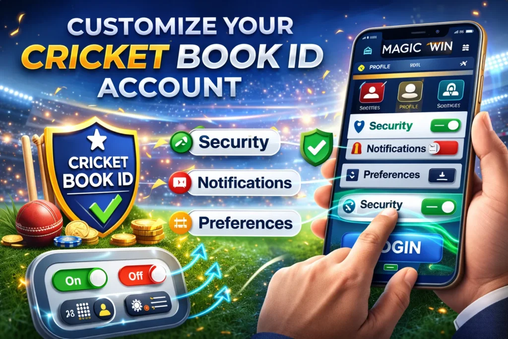 Secure Cricket Book ID platform interface showing trusted Magic Win cricket dashboard