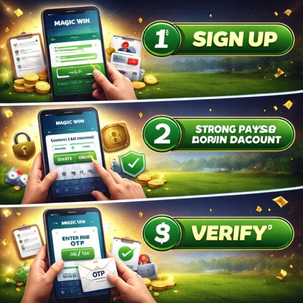 Step-by-step Magic Win betting account signup process with Sport Betting ID verification and secure registration guide.