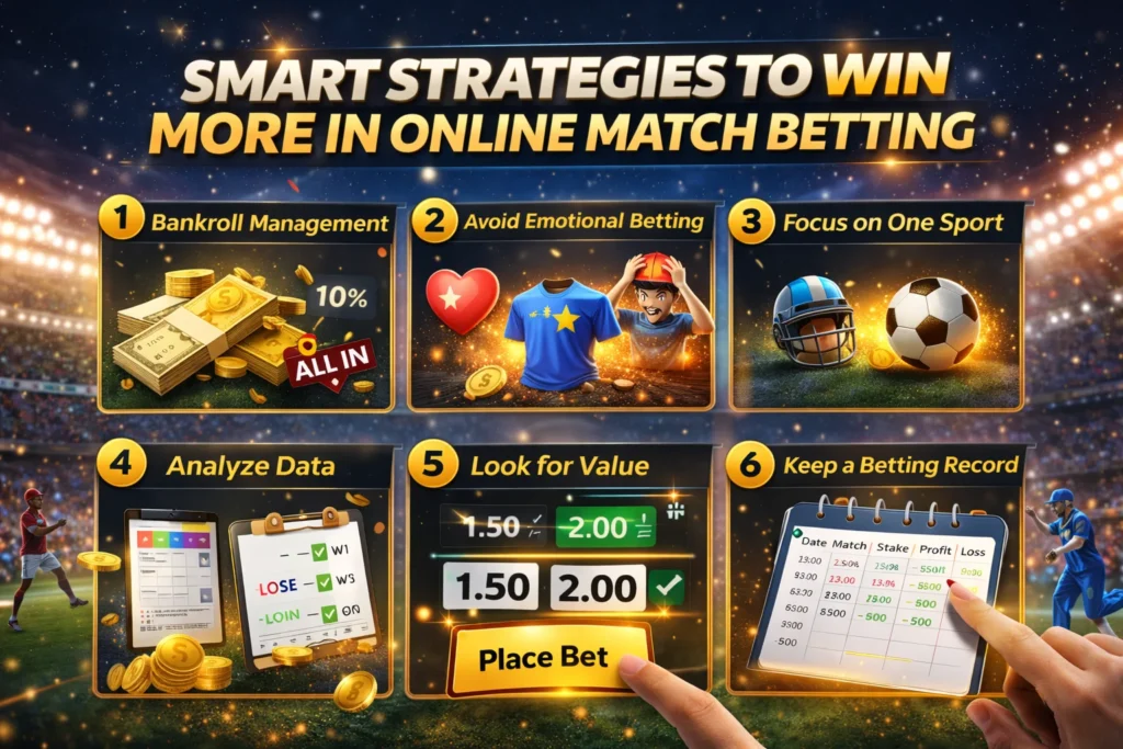 Smart strategies for Online Match Betting including bankroll management, value betting and data analysis