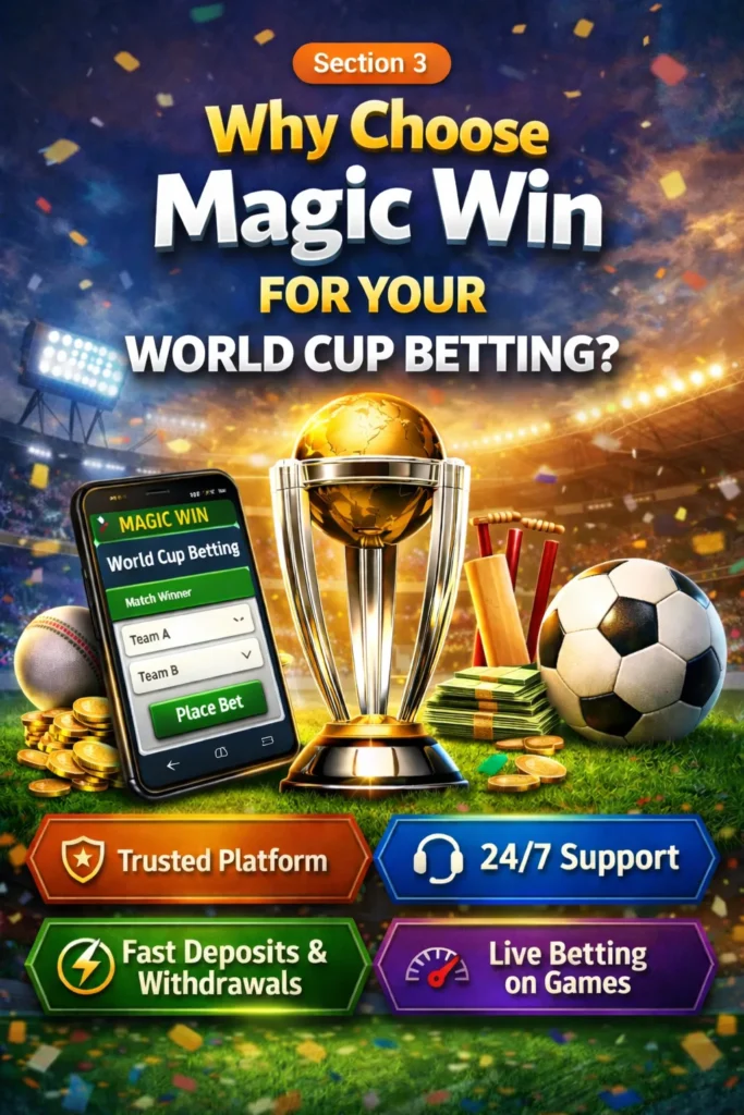 Why Choose Magic Win for World Cup Betting – Trusted platform, live betting, and fast withdrawals.