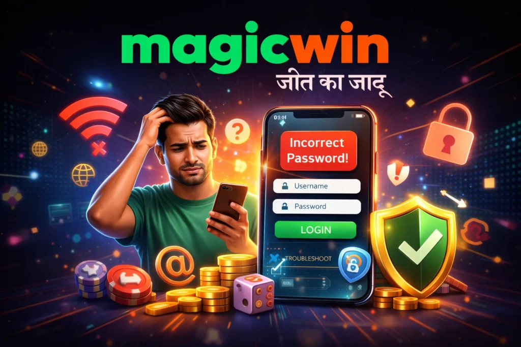 Magicwin ID Login importance showing secure access, shield protection, and user dashboard interface