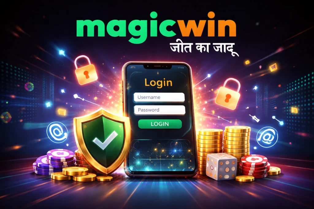 Magicwin ID Login error screen showing incorrect password issue and troubleshooting steps