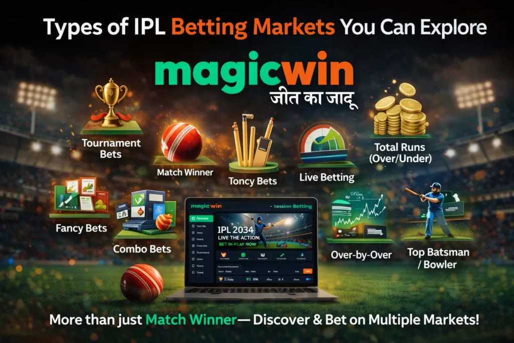 Magic Win user-friendly dashboard showing IPL betting interface with live matches and easy navigation